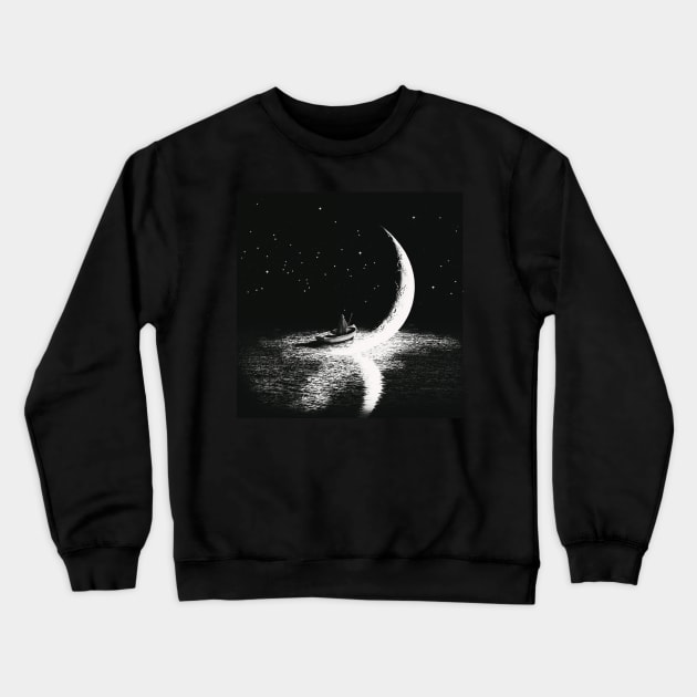 Arrival At Moonlight Crewneck Sweatshirt by visionarysea